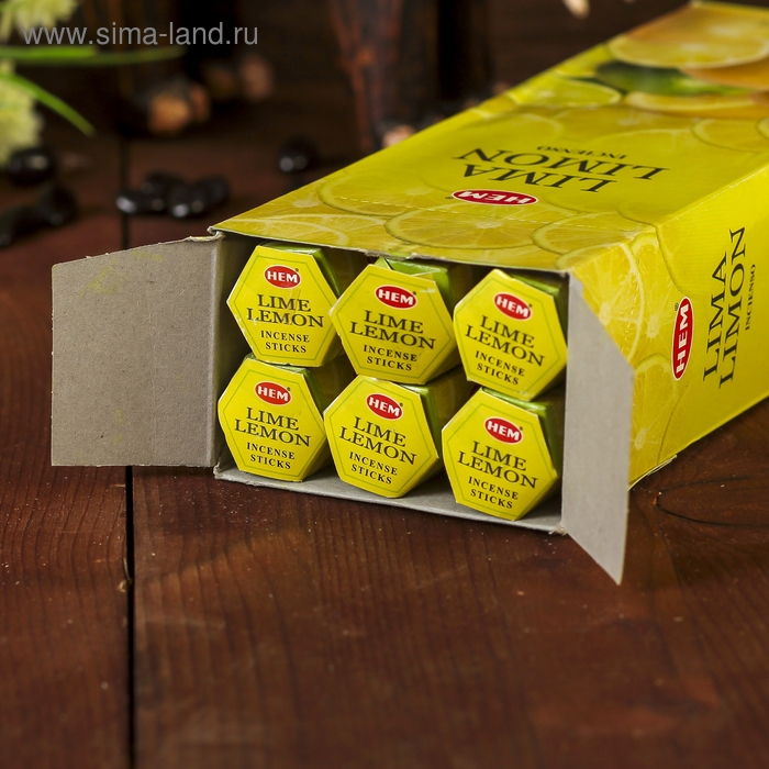 Благовония Благовония "HEM" 20 палочек угольные lime lemon