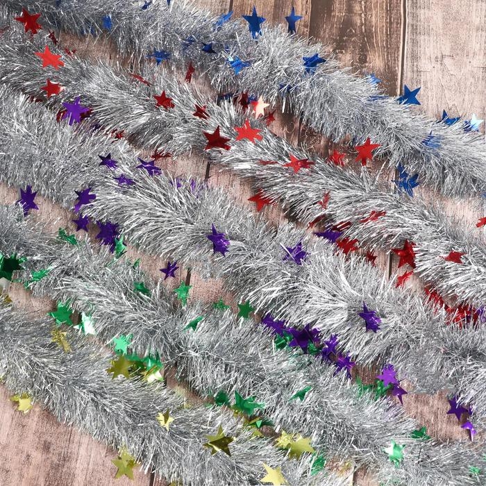 Мишура Мишура "Ажур" звезда, d-8 см, 200 см, микс