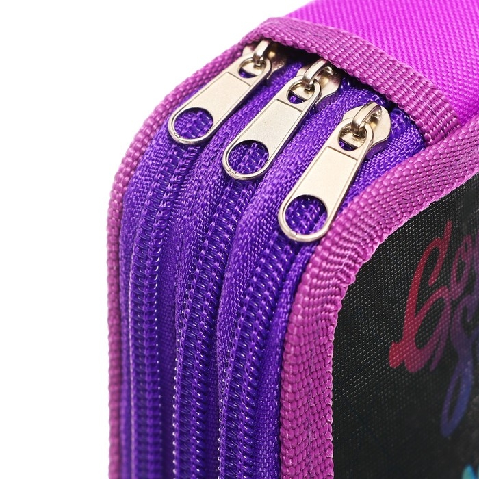 Пенал 3 секции, 125 х 205 х 55 мм, Calligrata 8П26/3 Пенал 3 секции, 125 х 205 х 55 мм, Calligrata 8П26/3 "Музыка" (с эффектом металлика) ,ламинированный картон