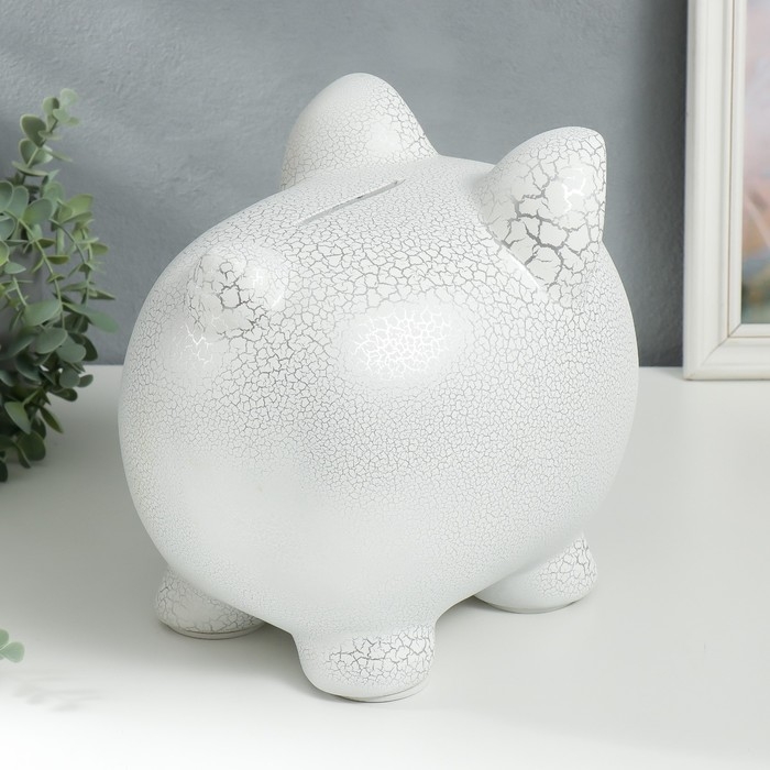 Копилка керамика Копилка керамика "Свинка - белый кракелюр" 30х22х26 см