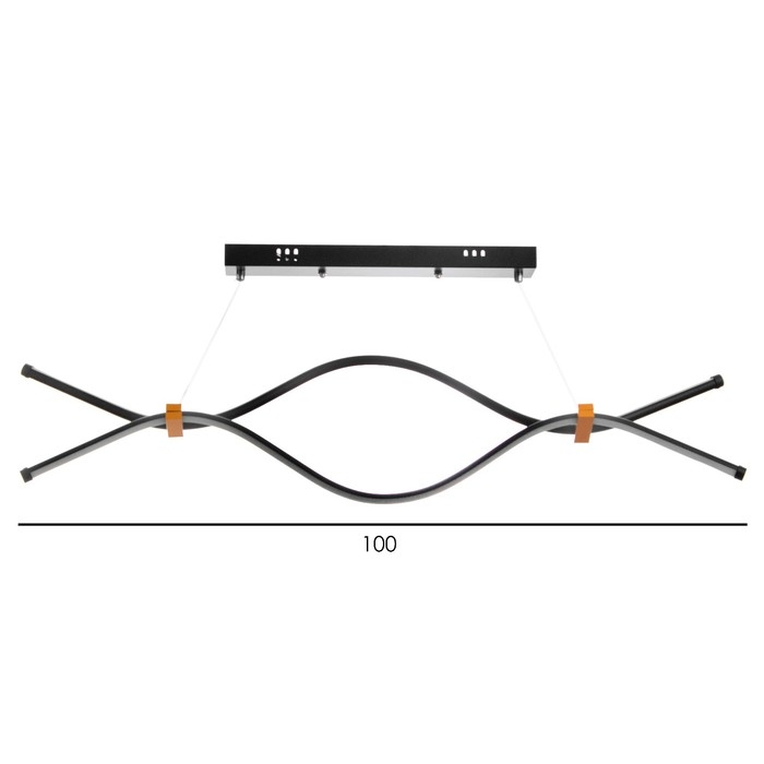 Светильник Светильник "Волны" LED 32Вт 6000К чёрный 100х18-85 см