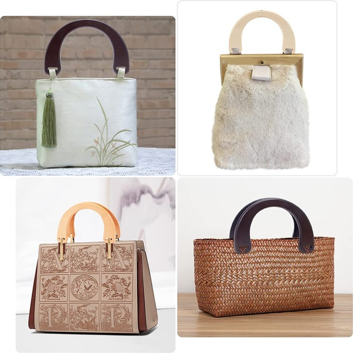 Ручки для сумки деревянные, 11 × 16,5 см, 2 шт, цвет бежевый Ручки для сумки деревянные, 11 × 16,5 см, 2 шт, цвет бежевый