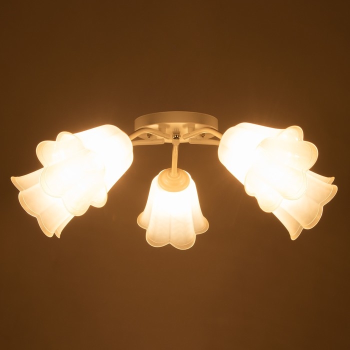 Люстра Люстра "Онлайн" (цветок) 5х15Вт Е27 МОДЕЛЬ: BR 00211 белый/прозрачный