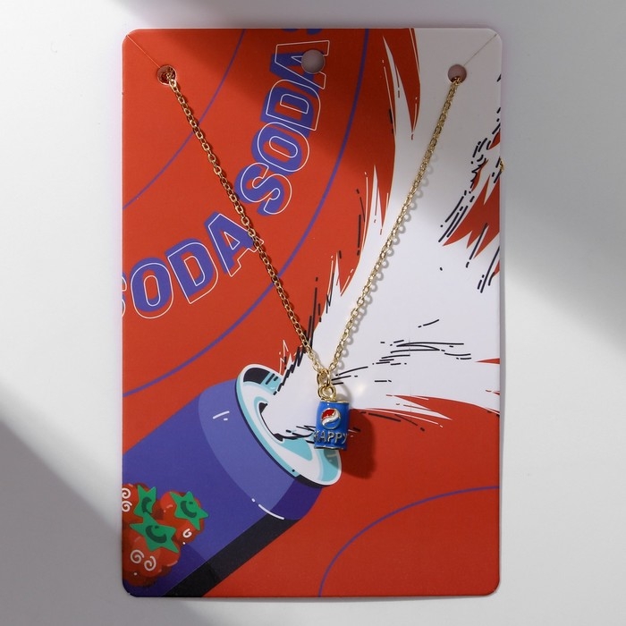 Кулон «Прелесть» газировка, цвет синий в золоте, 40 см Кулон «Прелесть» газировка, цвет синий в золоте, 40 см