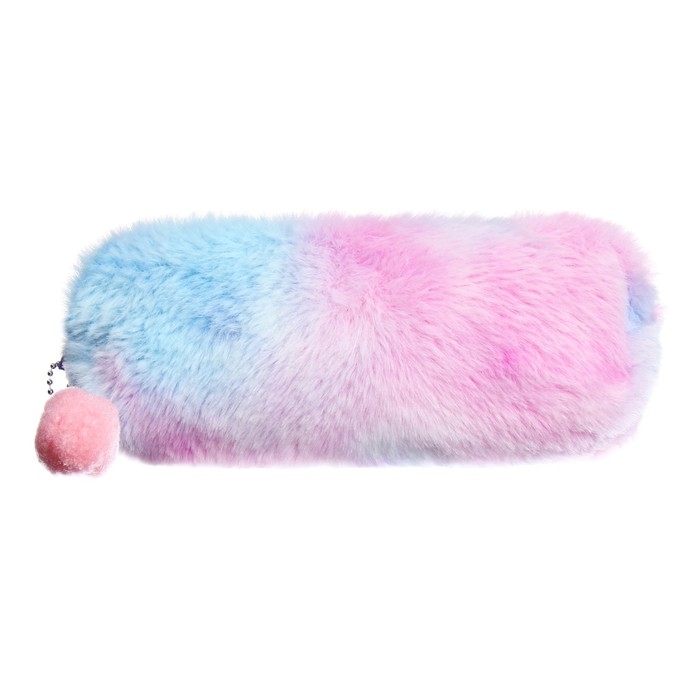 Пенал школьный меховой на молнии Calligrata Пенал школьный меховой на молнии Calligrata "Бамбошка", микс