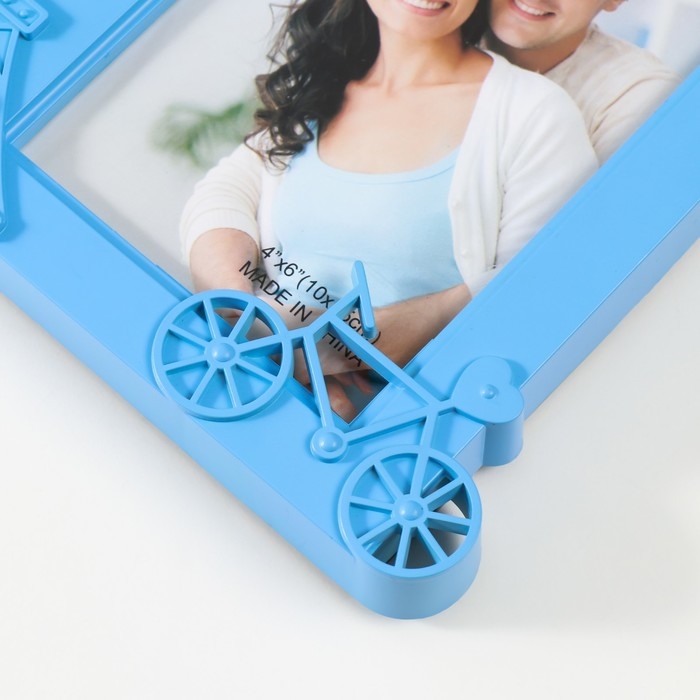 Фоторамка с подсветкой Фоторамка с подсветкой "Эйфелева башня" пластик, 10х15 см, цв. голубой