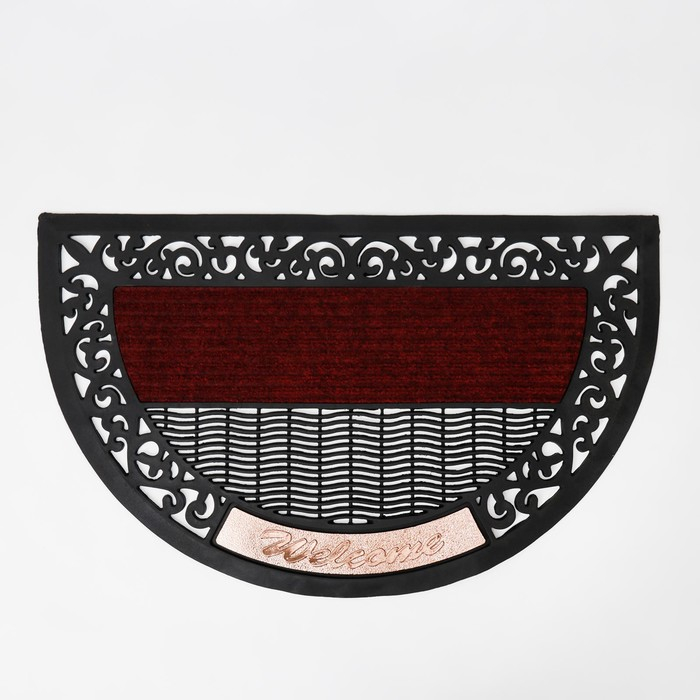 Коврик придверный Доляна Welcome, полукруглый, 50×80 см, цвет МИКС Коврик придверный Доляна Welcome, полукруглый, 50×80 см, цвет МИКС