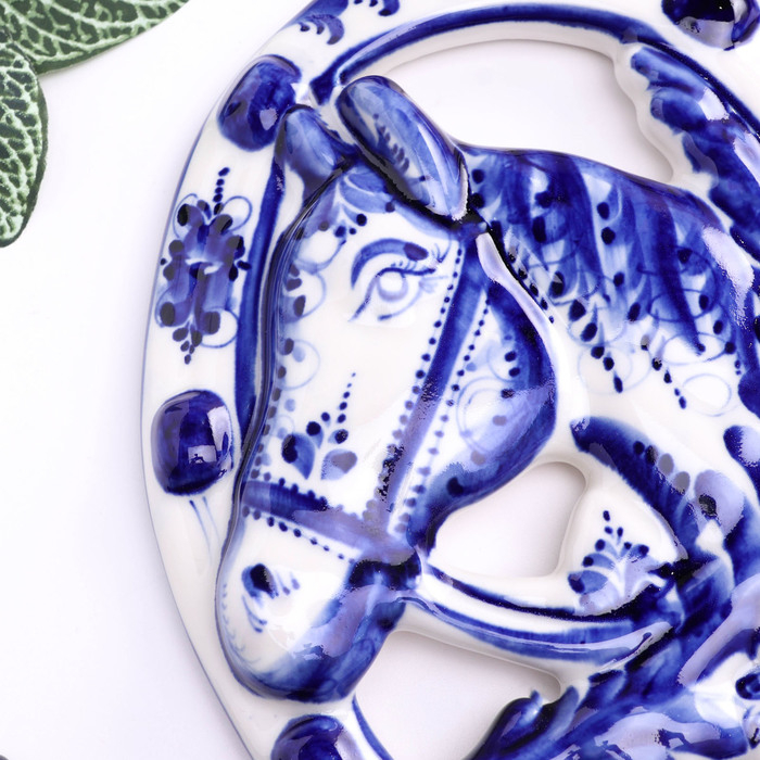 Подкова Подкова "Лошадь", гжель, фарфор, 22х16 см