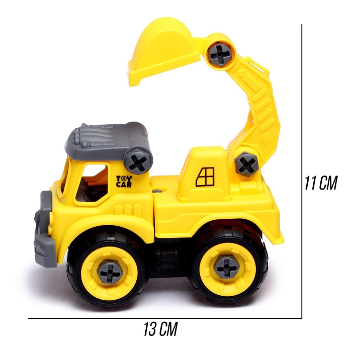 Конструктор винтовой «Машина с ковшом», с отвёрткой, 26 деталей Конструктор винтовой «Машина с ковшом», с отвёрткой, 26 деталей