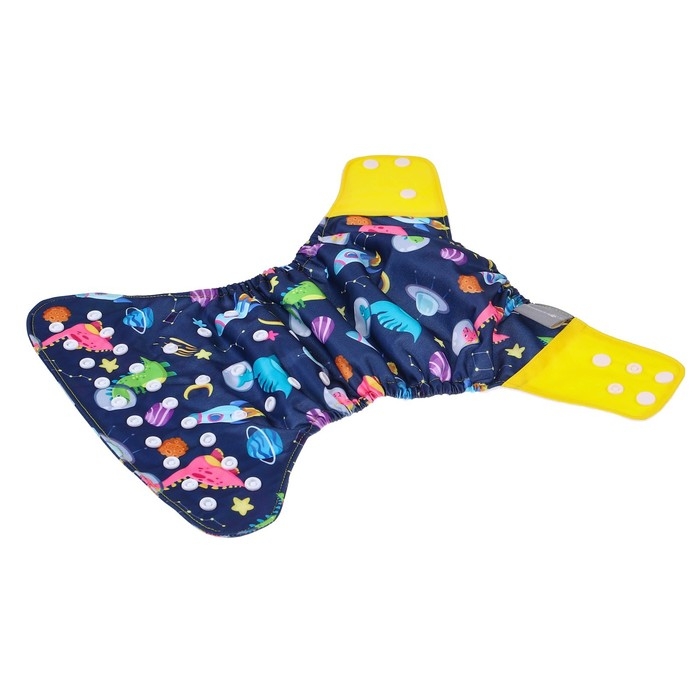 Многоразовый подгузник «Космонавт», 3-15 кг, цвет синий, Крошка Я Многоразовый подгузник «Космонавт», 3-15 кг, цвет синий, Крошка Я