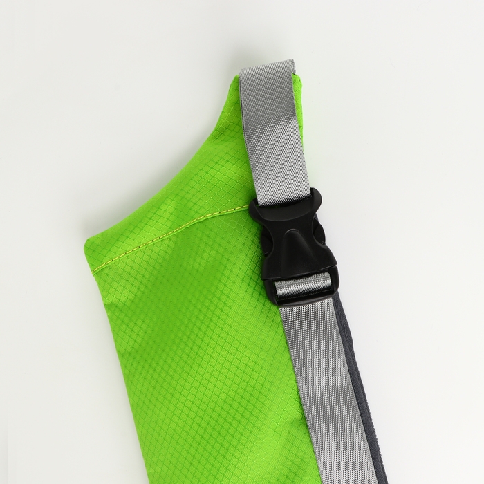 Сумка поясная на молнии, 2 наружных кармана, цвет зелёный