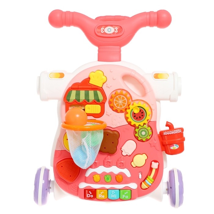 Столик-ходунки 4 в 1, звук, цвет розовый Столик-ходунки 4 в 1, звук, цвет розовый