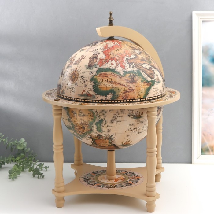 Глобус-бар декоративный, песочный цвет 43х33х33 см Глобус-бар декоративный, песочный цвет 43х33х33 см