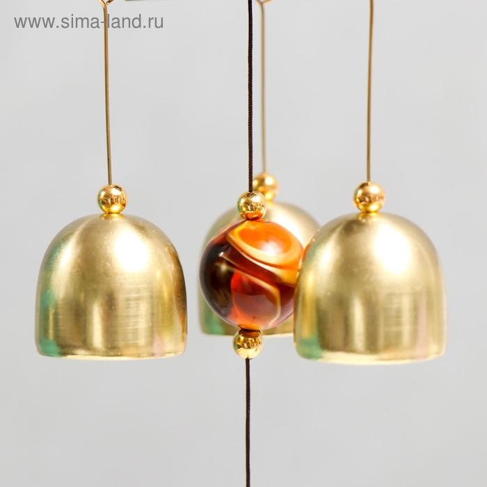 Музыка ветра металл Музыка ветра металл "Будда на монете" 3 колокольчика 45 см