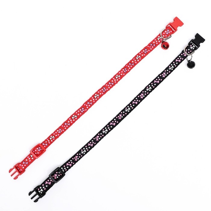 Ошейник двухслойный с фастексом Ошейник двухслойный с фастексом "Звездные косточки", 30 х 1 см, микс цветов