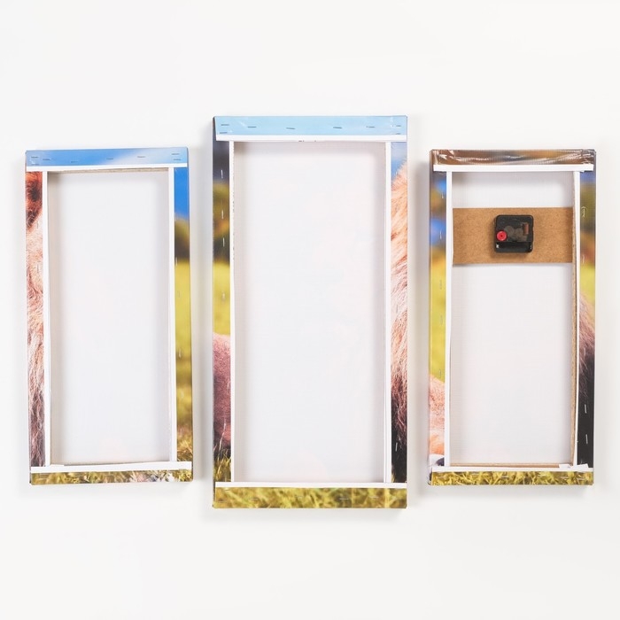 Часы-картина настенные, модульные  Часы-картина настенные, модульные "Лев", бесшумные, 60 х 80 см, триптих