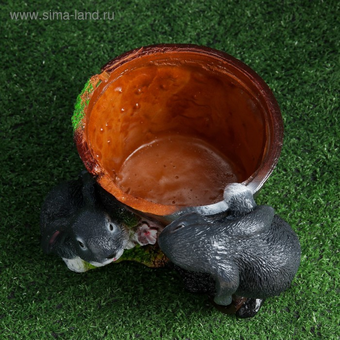 Фигурное кашпо Фигурное кашпо "Два зайца" 20х23х17см