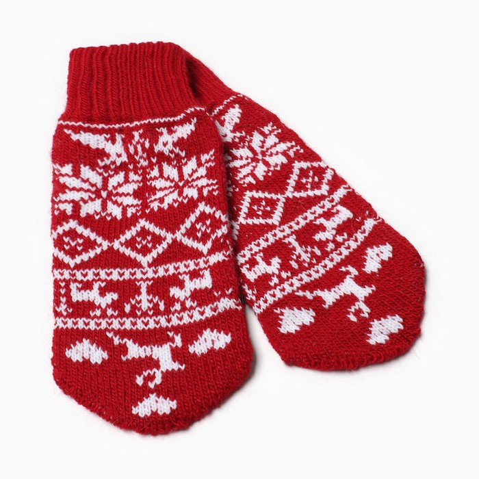 Варежки женские, цвет красный, размер 18 Варежки женские, цвет красный, размер 18