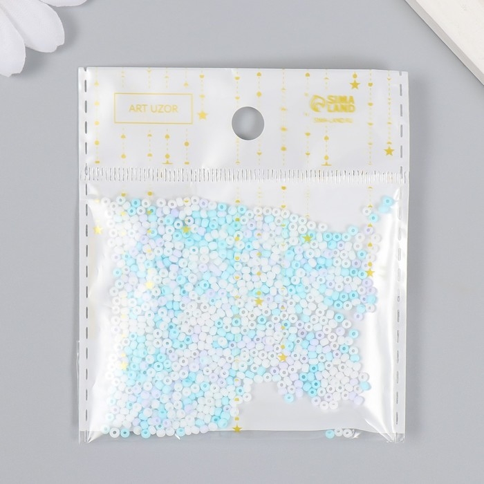 Бисер стекло 11/0  Бисер стекло 11/0 "Матовый. Меланж голубой" 10 гр