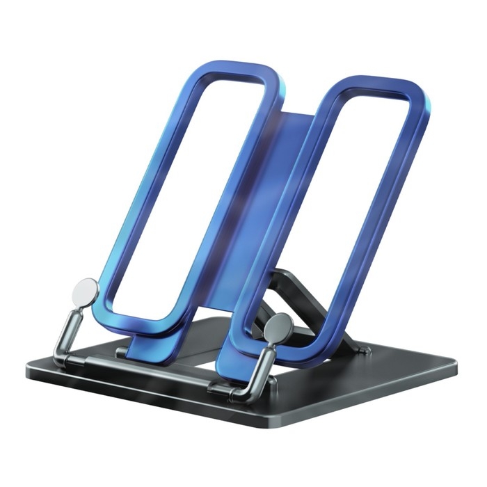 Подставка для книг ErichKrause Base Ice Metallic, пластиковая, серебряная с синим держателем Подставка для книг ErichKrause Base Ice Metallic, пластиковая, серебряная с синим держателем