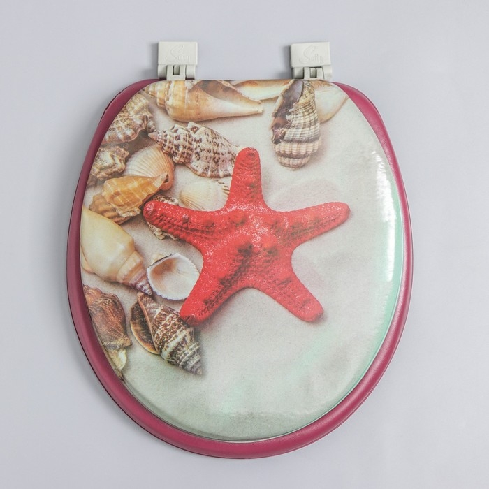 Сиденье для унитаза с крышкой,Росспласт,43 х 37 см, мягкое, цвет бордо, рисунок микс Сиденье для унитаза с крышкой,Росспласт,43 х 37 см, мягкое, цвет бордо, рисунок микс