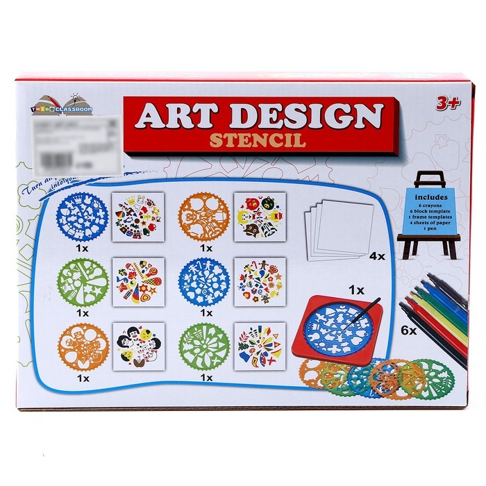 Трафареты «Фигуры», набор 6 шт., 6 шт. фломастеров, ручка, бумага Трафареты «Фигуры», набор 6 шт., 6 шт. фломастеров, ручка, бумага