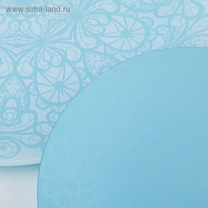 Сервиз столовый «Кружево», 7 предметов: d=30 см - 1 шт, d=20 см - 6 шт, цвет голубой Сервиз столовый «Кружево», 7 предметов: d=30 см - 1 шт, d=20 см - 6 шт, цвет голубой