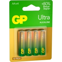 Батарейка GP Ultra AA/LR6/15AU 15AU-2CR4/15AUA21-2CRSBC4 алкалин. бл/4