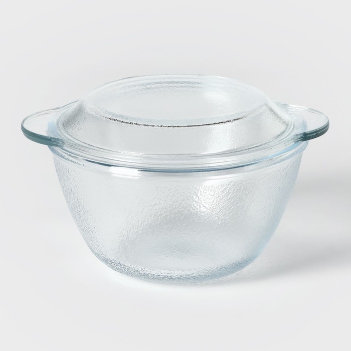 Форма стеклянная для запекания &laquo;Горшочек с крышкой&raquo;, d=18 см, h=12,5 см