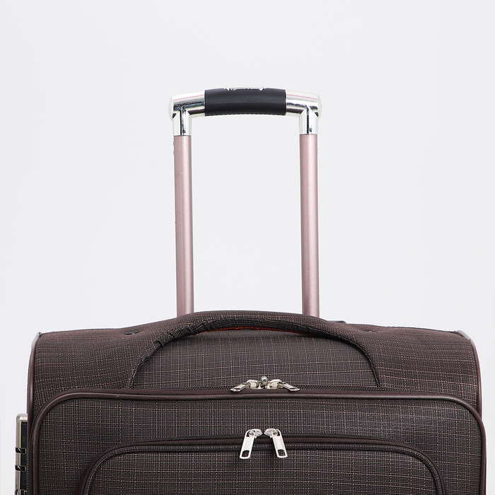 Чемодан большой 95 л (L), отдел на молнии, с расширением, кодовый замок, 4 колеса, 2 наружных кармана, цвет коричневый Чемодан большой 95 л (L), отдел на молнии, с расширением, кодовый замок, 4 колеса, 2 наружных кармана, цвет коричневый