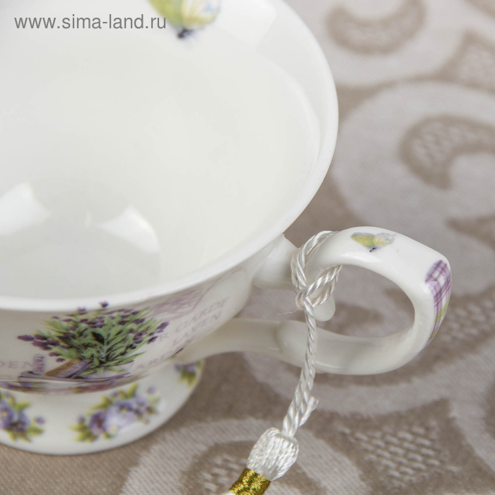Чайная пара керамическая «Лавандовое поле», 2 предмета: чашка 220 мл, блюдце d=15 см Чайная пара керамическая «Лавандовое поле», 2 предмета: чашка 220 мл, блюдце d=15 см