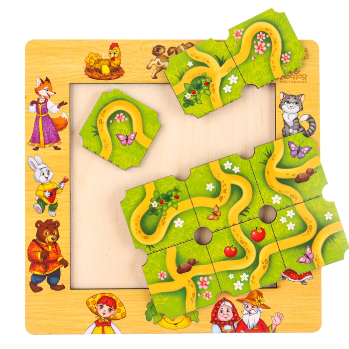 Дидактические игры и материалы Головоломка «Составь дорожку», русские народные сказки Дидактические игры и материалы Головоломка «Составь дорожку», русские народные сказки