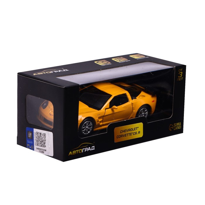 Машина металлическая CHEVROLET CORVETTE C6-R, 1:32, открываются двери, инерция, цвет жёлтый Машина металлическая CHEVROLET CORVETTE C6-R, 1:32, открываются двери, инерция, цвет жёлтый