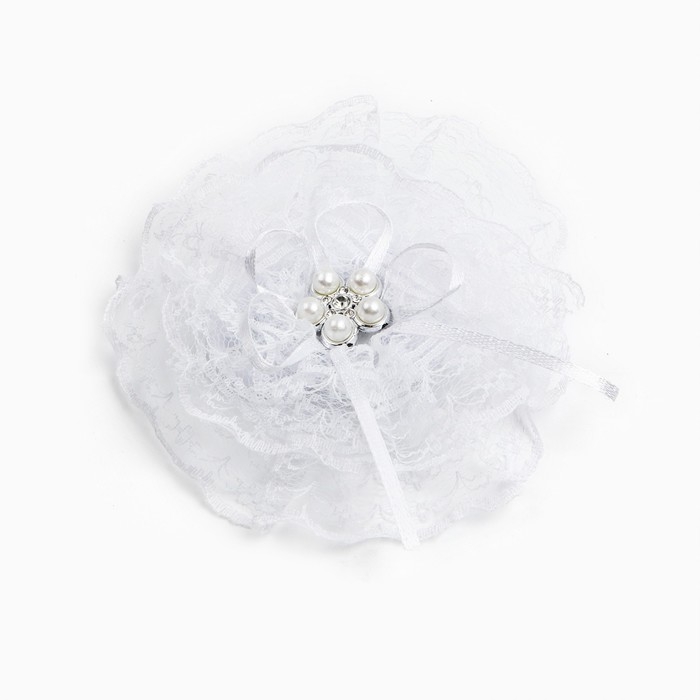 Выпускной. Бант для волос на резинке, белый, 10.5 см, Минни Маус