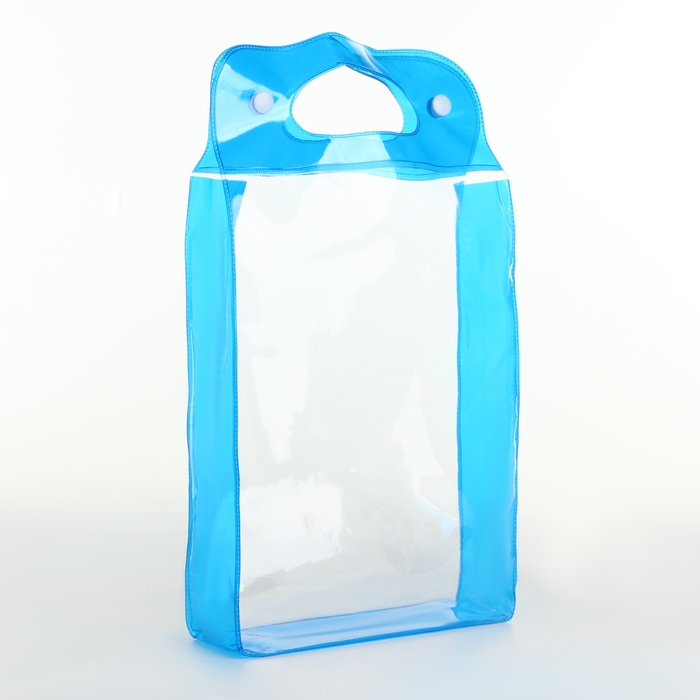 Косметичка на кнопках, цвет прозрачный/голубой Косметичка на кнопках, цвет прозрачный/голубой