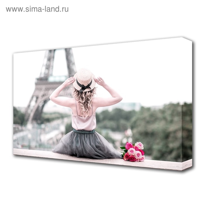 Картина на холсте Картина на холсте "Девочка в шляпке" 60*100 см