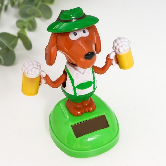 Маятник пластик от солнечной батареи Маятник пластик от солнечной батареи "Пёсик с кружками пива" 10,5х9,3х6 см МИКС