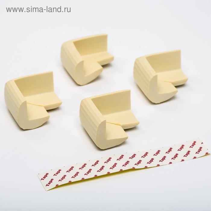 Защитные накладки на углы, набор 4 шт., рифленые, цвет молочный, Крошка Я Защитные накладки на углы, набор 4 шт., рифленые, цвет молочный, Крошка Я