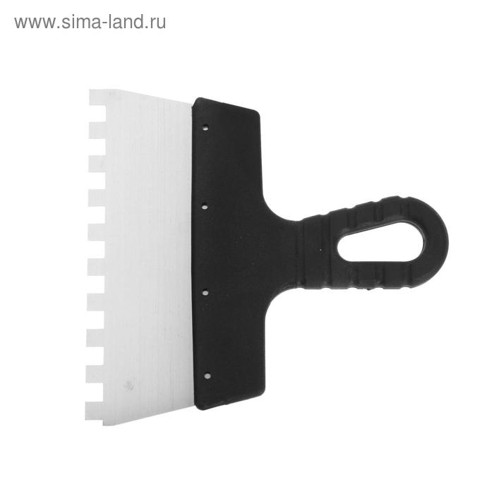 Шпатель зубчатый ЛОМ, 200 мм, зуб 10 мм, нержавеющая сталь Шпатель зубчатый ЛОМ, 200 мм, зуб 10 мм, нержавеющая сталь