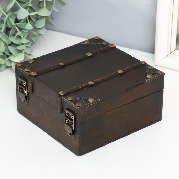 Шкатулка дерево сундучок Шкатулка дерево сундучок "Галлея" с заклёпками 15х15х7,5 см