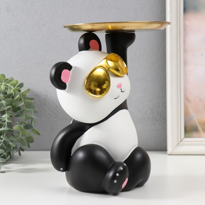 Сувенир полистоун Сувенир полистоун "Панда с золотой подставкой" 22,5х17х25,2 см
