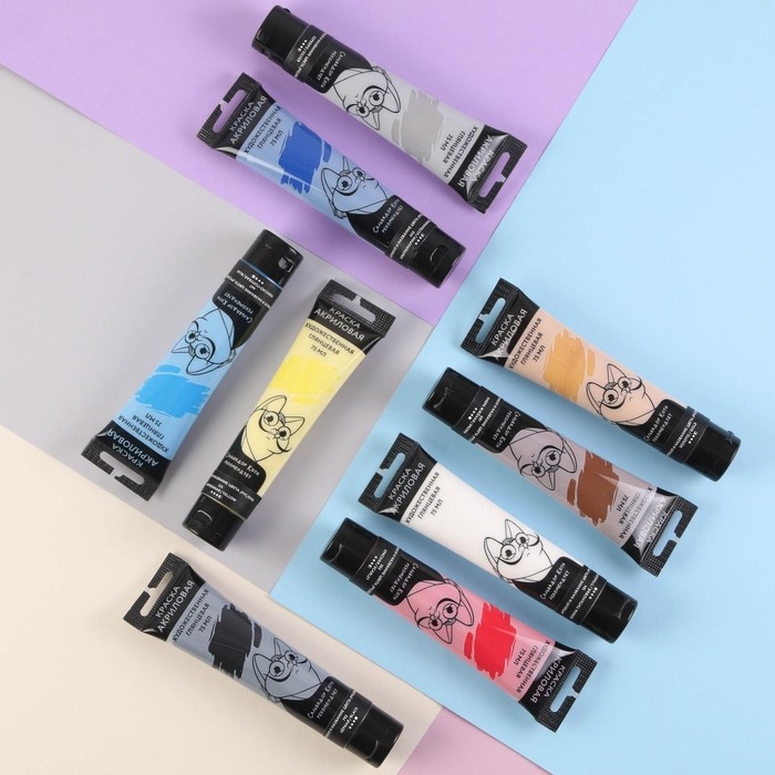 Акриловая краска, цвет красный, №302 в тубе 75 мл, ARTLAVKA Акриловая краска, цвет красный, №302 в тубе 75 мл, ARTLAVKA