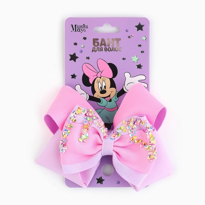 Выпускной. Бант для волос на заколке, 12 см, Минни Маус