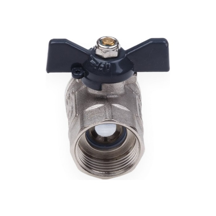 Кран шаровой AQUALINK, PN 50, внутренняя/наружная резьба 3/4", бабочка, никелированный