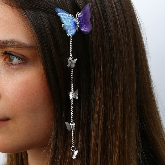 Заколка для волос с бабочкой «Ты совершенна» 16 х 4,5 х 1 см