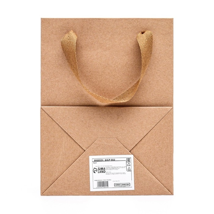 Пакет подарочный, с окном, 20 х 15 х 10 см, крафт, 1шт Пакет подарочный, с окном, 20 х 15 х 10 см, крафт, 1шт