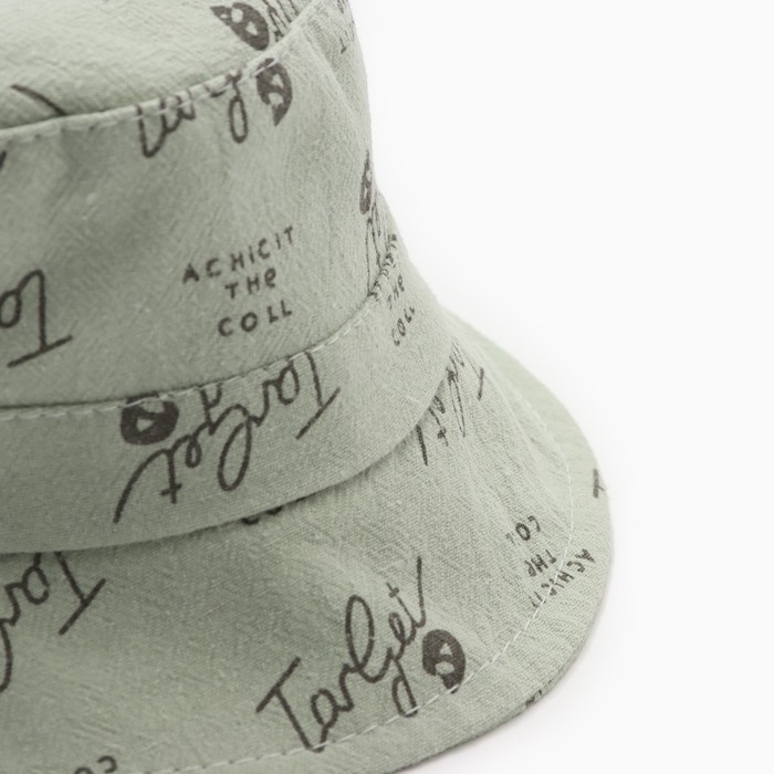 Панама детская Панама детская "Надписи" MINAKU, цв,зелёный , р-р 48-50