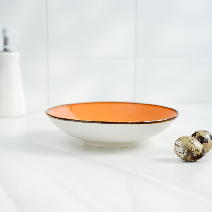 Салатник фарфоровый Magistro «Церера», 400 мл, d=16,2 см, цвет оранжевый