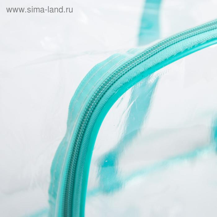 Сумка в роддом «Перья», размер 50х31 см, до 10 кг., цвет прозрачный/бирюзовый, Mum&Baby Сумка в роддом «Перья», размер 50х31 см, до 10 кг., цвет прозрачный/бирюзовый, Mum&Baby