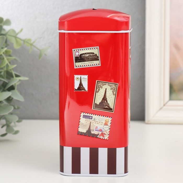 Копилка металл Копилка металл "Почтовые марки" МИКС 16х7х7 см
